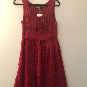 Maroon midi dress